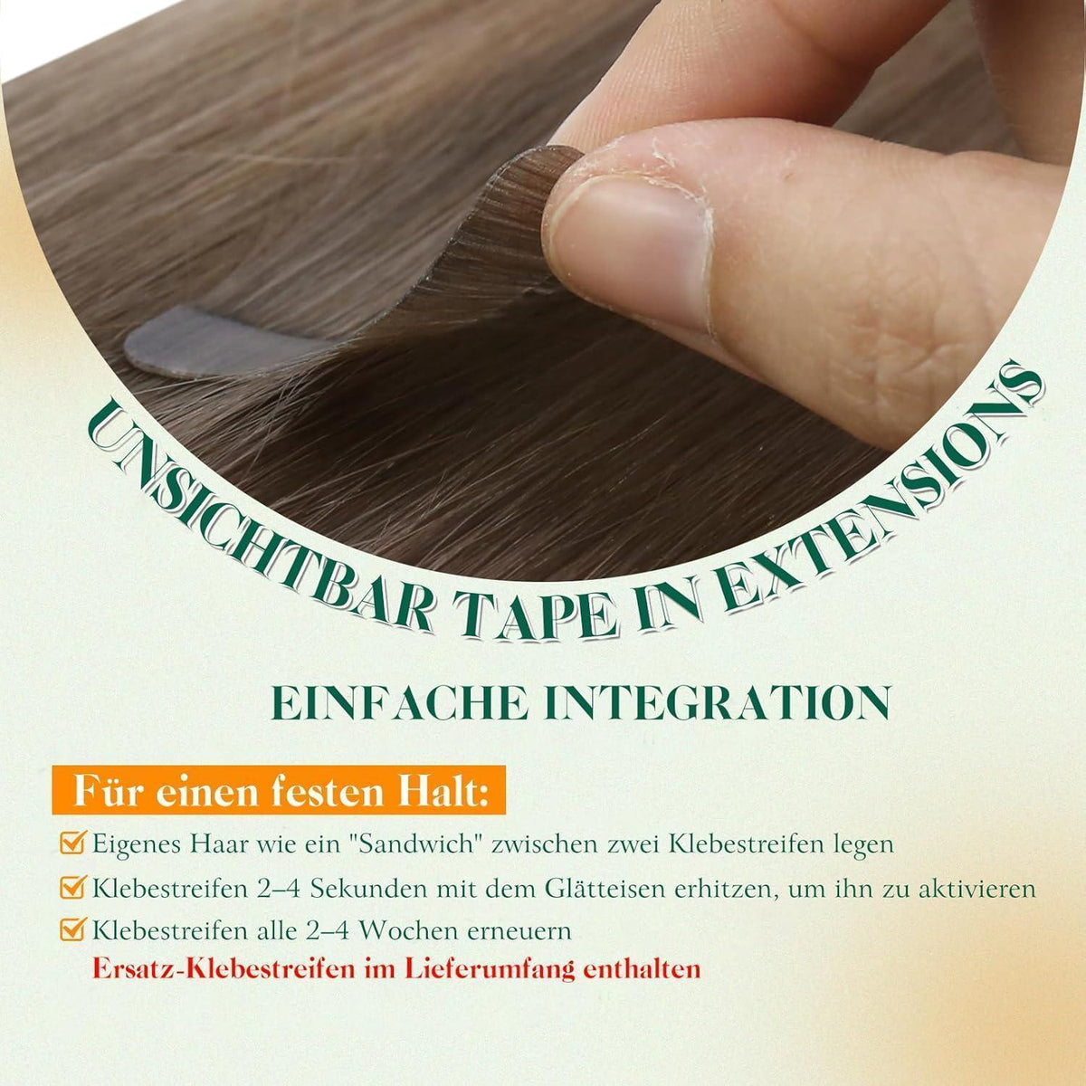 Echthaar Tape Extensions Blond Ombre 50cm