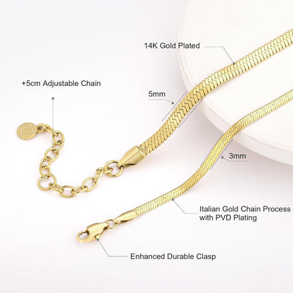 Schlangenkette Edelstahl Flache Franco Kette Gold Silber 5mm