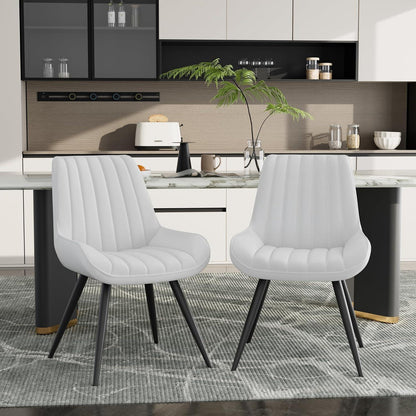 Esszimmerstühle 6er Set | Polsterstühle mit Sitzkissen Weiß