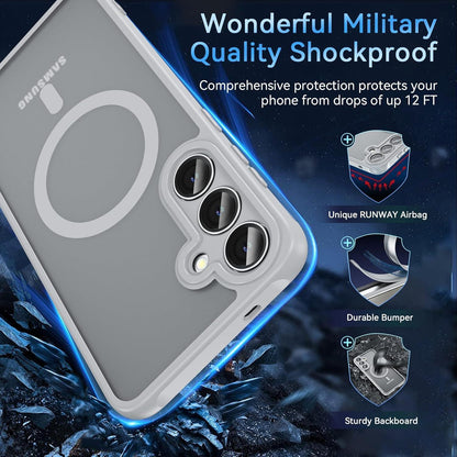 Magnetische Schutzhülle für Samsung Galaxy S25 Plus, Matt, MagSafe, Grau