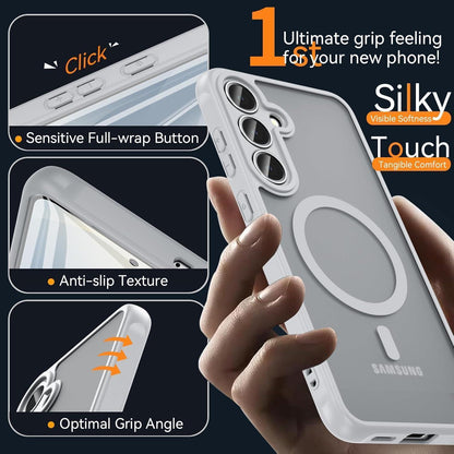 Magnetische Schutzhülle für Samsung Galaxy S25 Plus, Matt, MagSafe, Grau