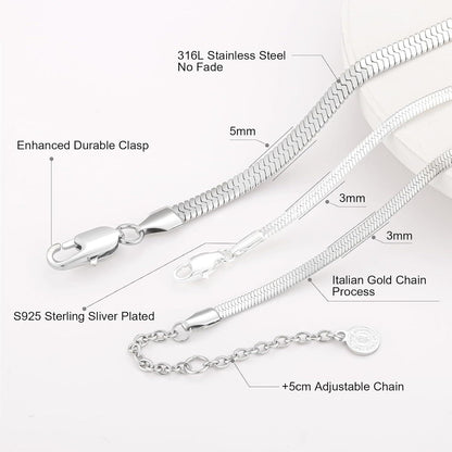 Schlangenkette Edelstahl Flache Franco Kette Silber Gold 3mm
