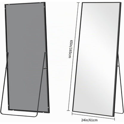 Ganzkörperspiegel 165x60cm Standspiegel Schwarz Rechteckig