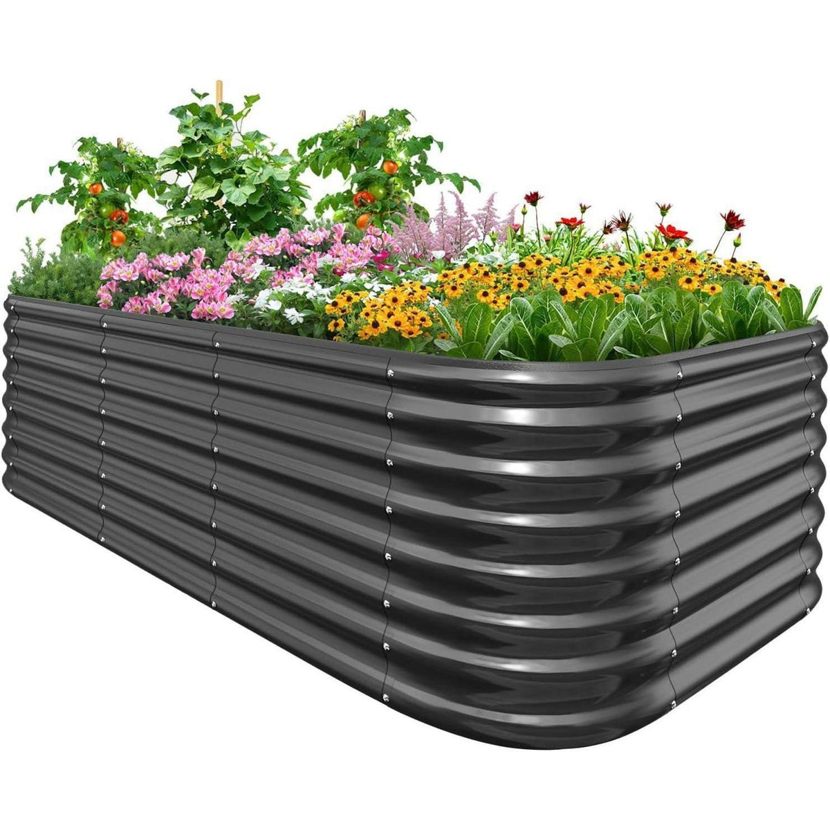 Hochbeet Metall 201x107cm Grau, Extra Groß & Tief