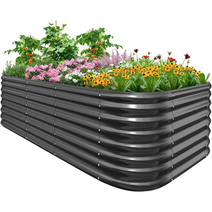 Hochbeet Metall 201x107cm Grau, Extra Groß & Tief