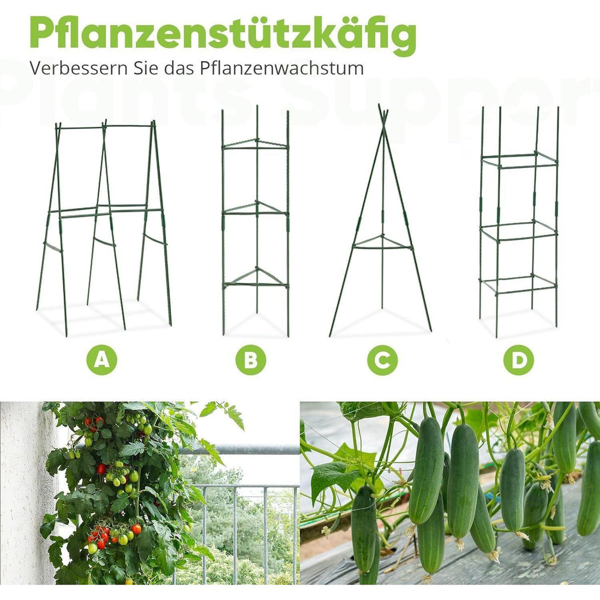 Hochbeet Metall 120x90x56cm mit Tomatenkäfigen Grau
