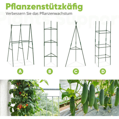 Hochbeet Metall 120x90x56cm mit Tomatenkäfigen Grau