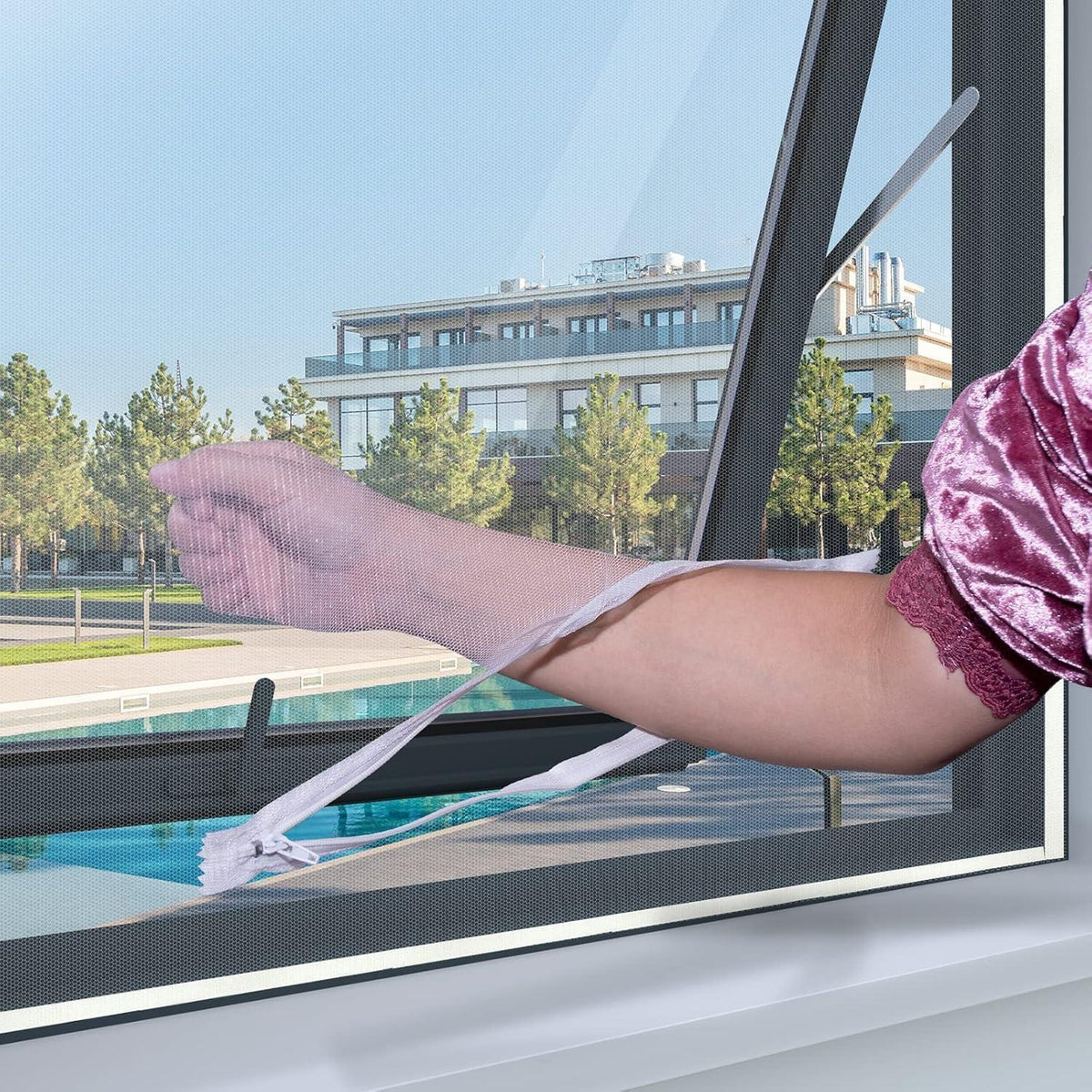 Fliegengitter Dachfenster zuschneidbar mit Reißverschluss