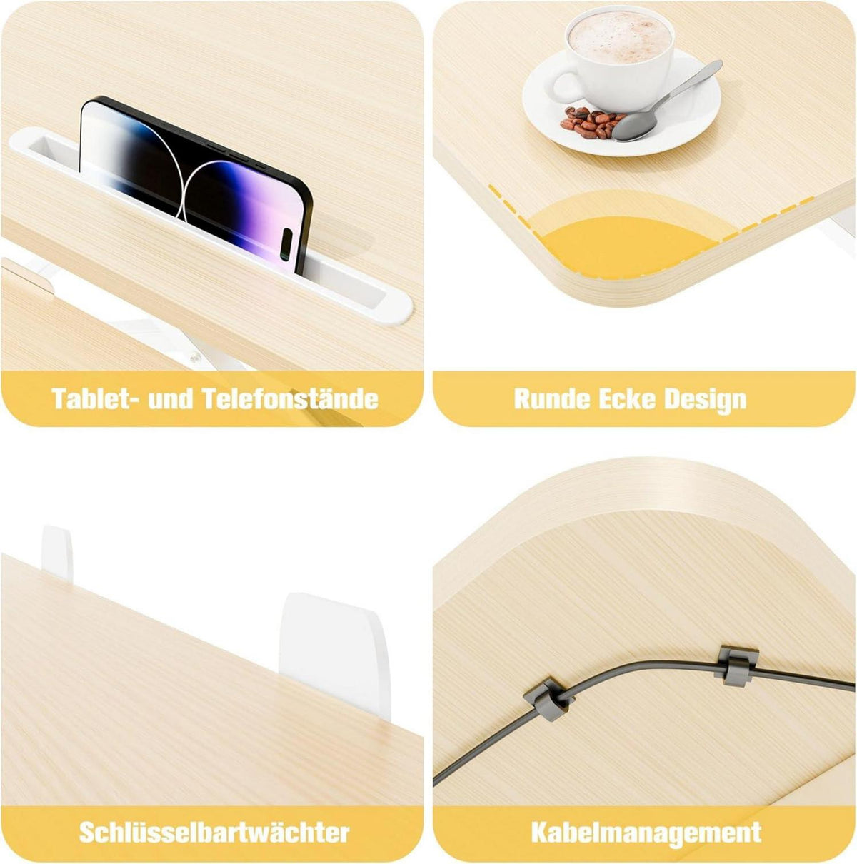 Steh-Sitz Schreibtischaufsatz Höhenverstellbar Desktop 80x40CM Zwei Monitore