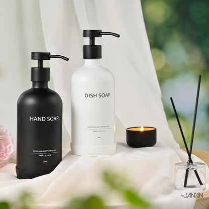 Moderner Seifenspender aus Glas mit Pumpspender – Set für Bad & Küche