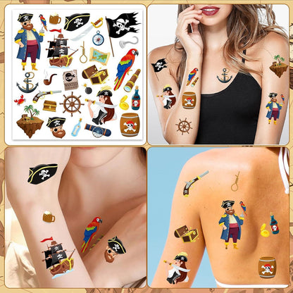Piraten Gesichtstattoo – Temporäre Tattoos für Kostüm & Halloween