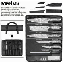 10-teiliges Küchenmesser-Set aus Edelstahl mit Tasche & Wetzstahl