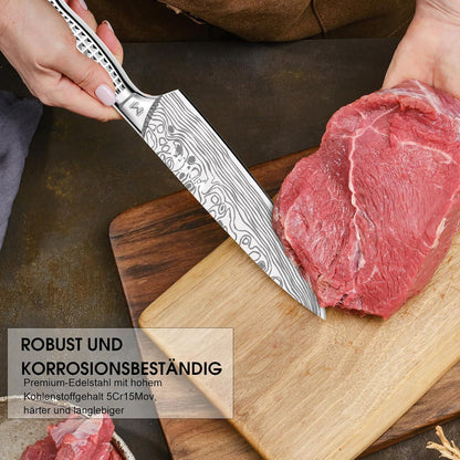 Küchenmesser Set 17-tlg. Edelstahl Profi mit Tasche & Wetzstahl