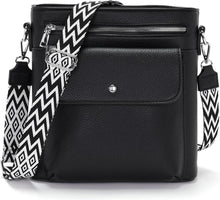 Schultertasche Damen Mittelgroß Crossbody Bag Schwarz
