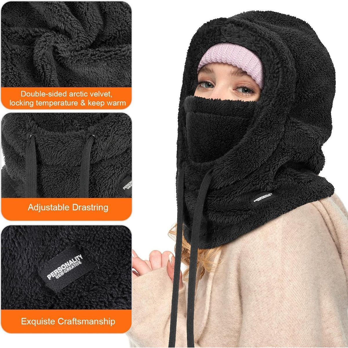 Sturmhaube Winter Mütze Fleece Warm Herren Damen Multifunktionale Maske