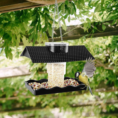 Vogelfutterspender mit Futterstation für Balkon Terrasse