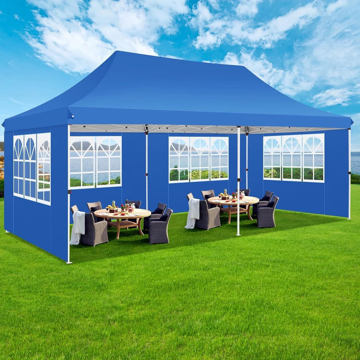 COBIZI Faltpavillon 3x6m Wasserdicht Stabil Winterfest mit Seitenwänden