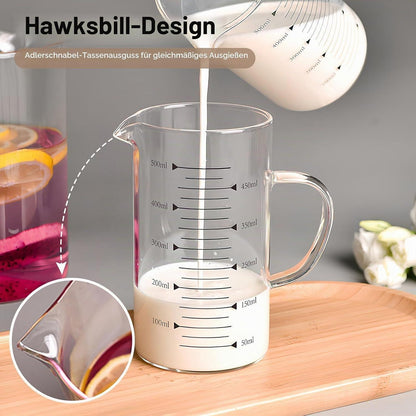 500ml Glas Messbecher V-Ausguss – Borosilikatglas