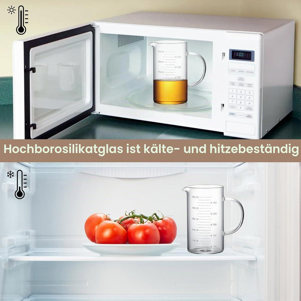 500ml Glas Messbecher V-Ausguss – Borosilikatglas
