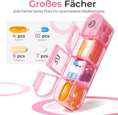 Monats-Tablettenbox 31 Tage, Klein Pillendose Große Fächer