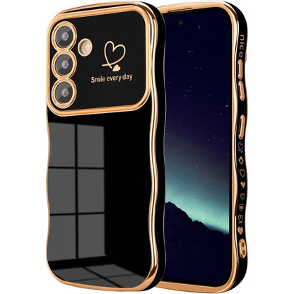 Handyhülle Samsung Galaxy S25, Mädchen Niedliche Wellen, Schwarz