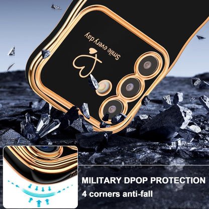 Handyhülle Samsung Galaxy S25, Mädchen Niedliche Wellen, Schwarz