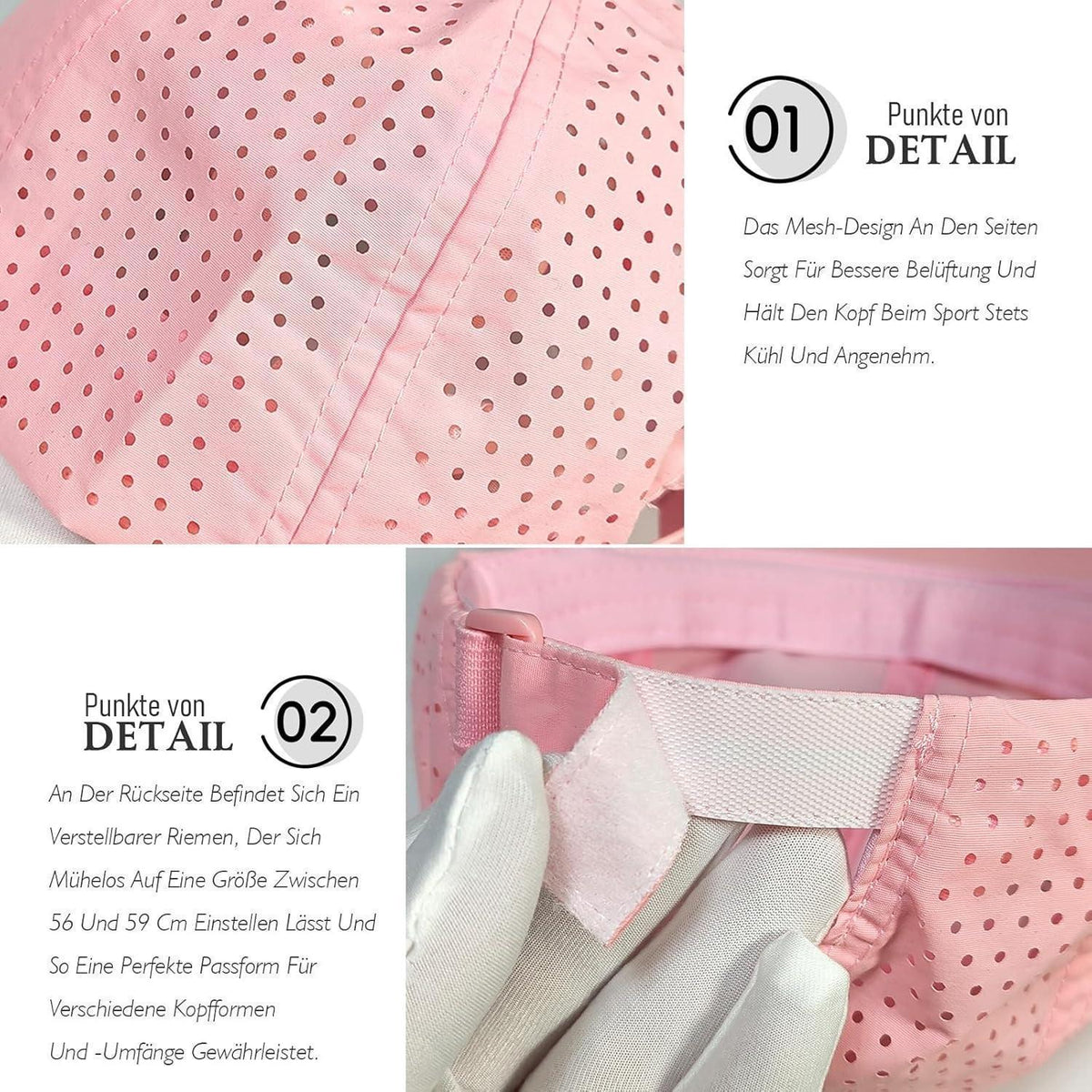 Atmungsaktive Baseball Cap Herren Damen Sommer Mesh Rosa