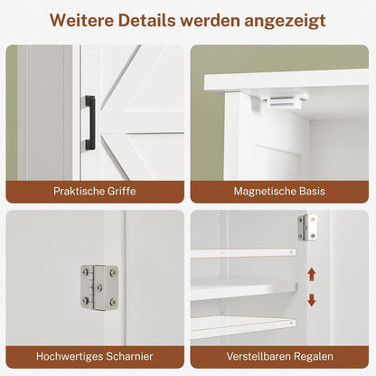 Hoch Küchenschrank mit verstellbaren Böden & Türfächern, 170cm
