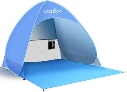 Pop-Up Strandmuschel 50+ UV Schutz Groß Tragbar Windschutz