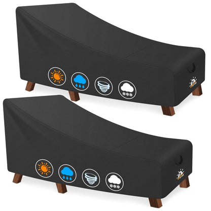 2er-Pack Liegen Abdeckhaube – Wasserdicht & UV-Beständig 203x81x81cm