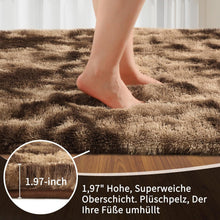Brauner Hochflor Teppich 140x200cm waschbar rutschfest