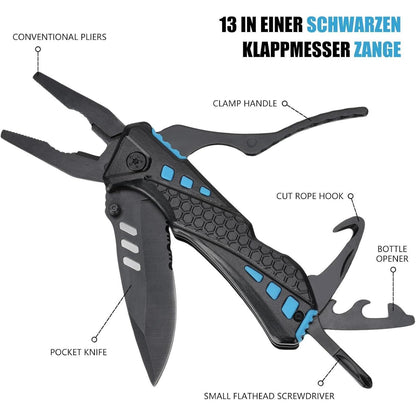 Multitool Klappmesser 13-in-1 – Geschenk für Männer & Outdoor