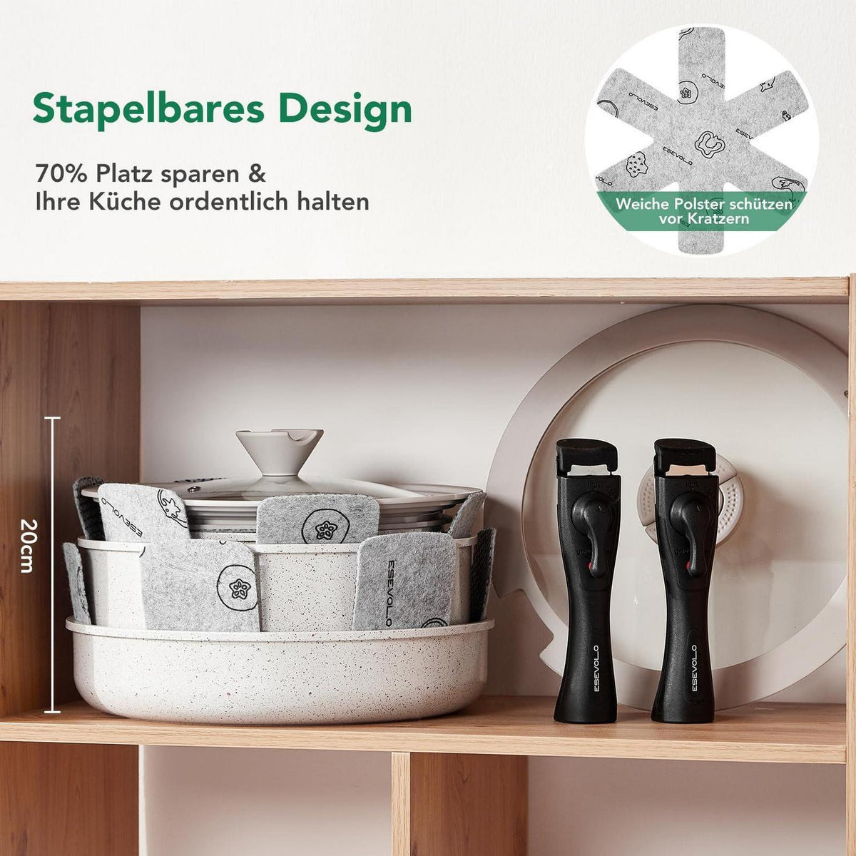 23-teiliges Induktions Topfset mit abnehmbarem Griff & Keramik