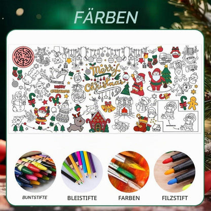 Weihnachten Ausmal Tischdecke 183x86cm – Bastelposter & Aktivität