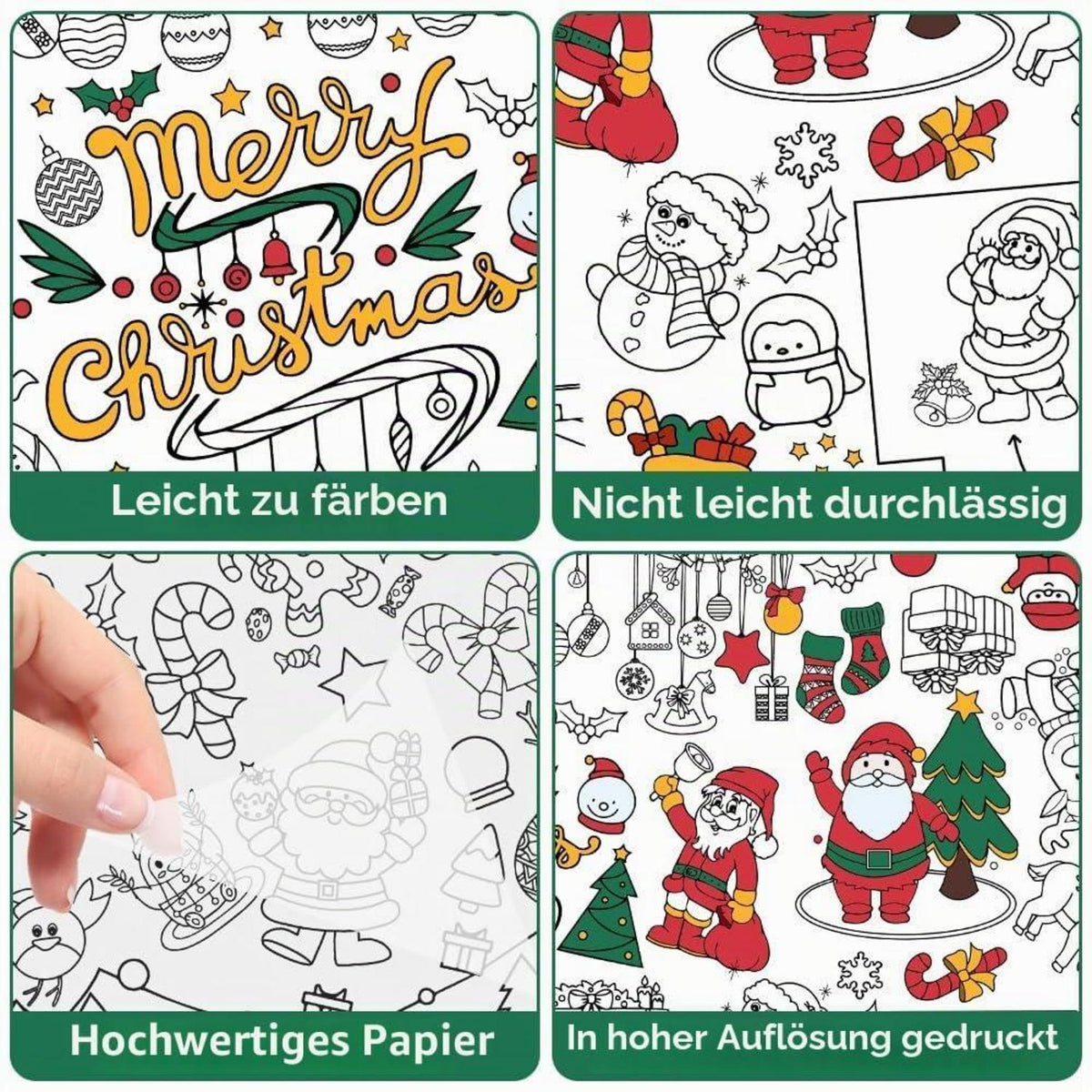 Weihnachten Ausmal Tischdecke 183x86cm – Bastelposter & Aktivität