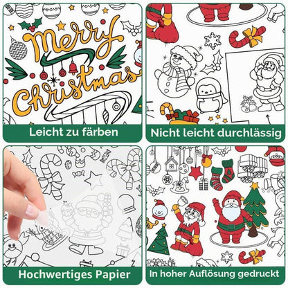 Weihnachten Ausmal Tischdecke 183x86cm – Bastelposter & Aktivität