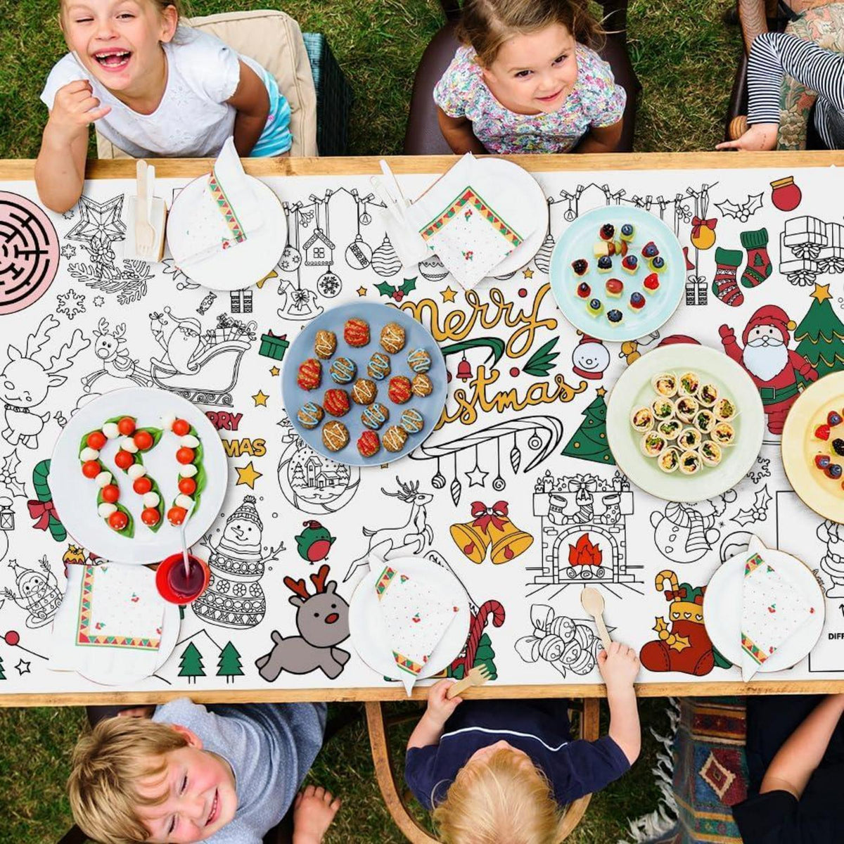 Weihnachten Ausmal Tischdecke 183x86cm – Bastelposter & Aktivität