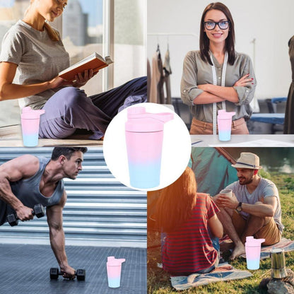 Protein Shaker 500ml Edelstahl Doppelwandig Vakuum Isoliert BPA Frei Auslaufsicher