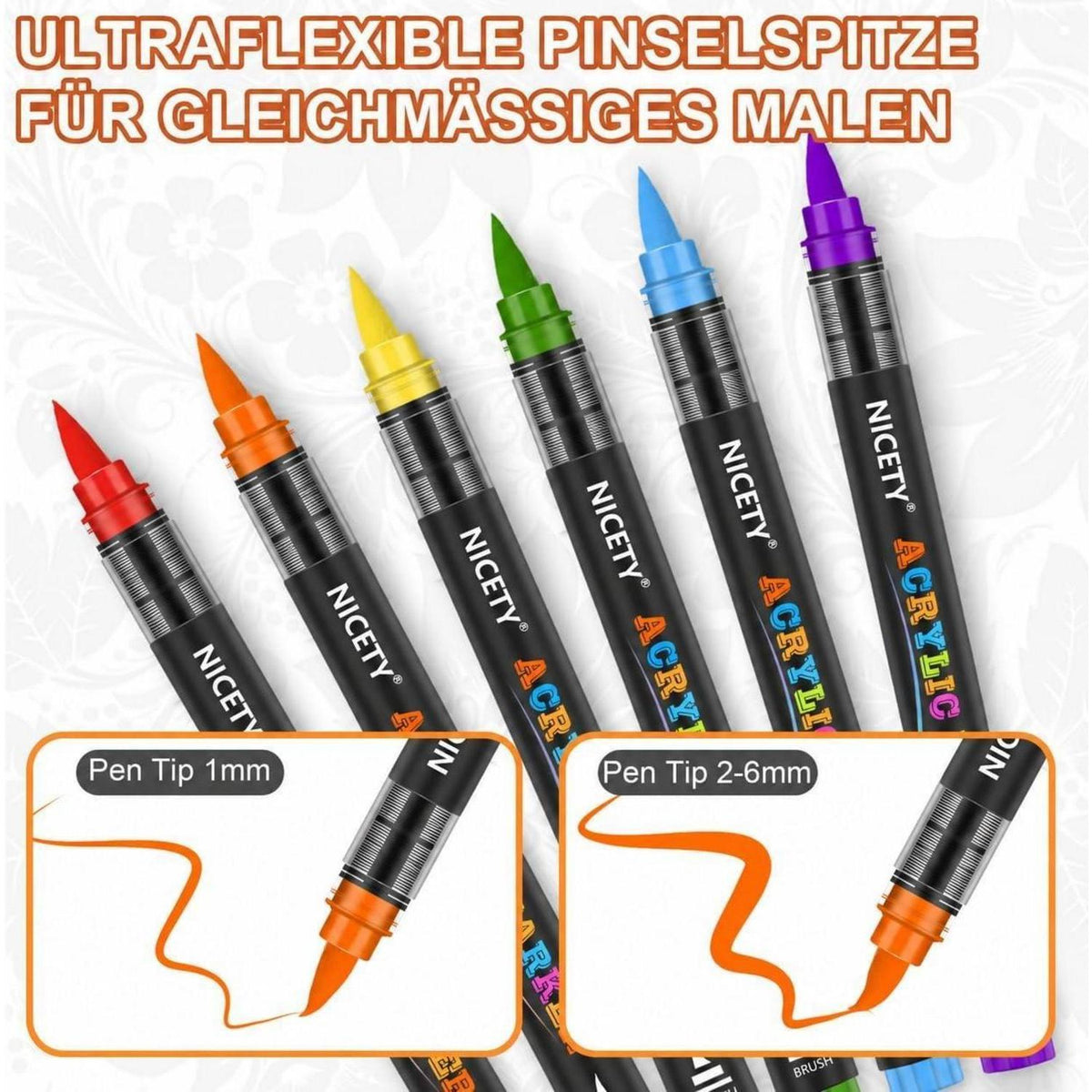 Acrylstifte Set 180 Farben – Pinselspitze für Steine, Holz & mehr