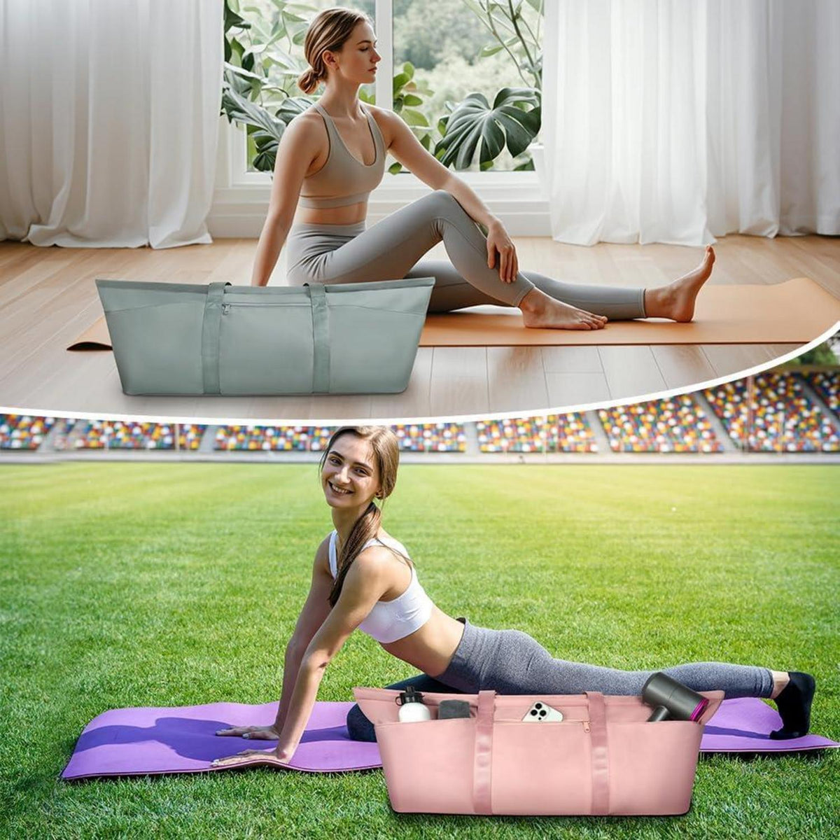 Große Sporttasche Damen Yogamatte Tasche Nassfach Schuhtasche