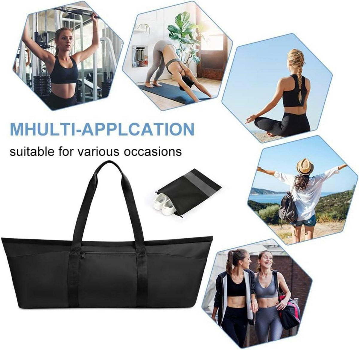 Yogatasche Groß Damen Sporttasche Verstellbarer Schultergurt