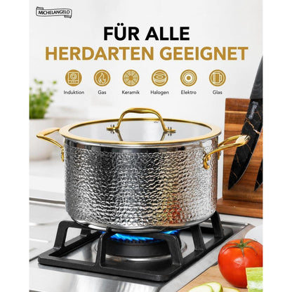 10-tlg. Edelstahl Topf-Pfannenset für Induktion & Herd