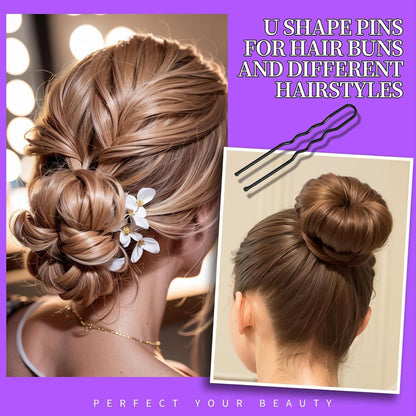 300er Set Schwarze Haarklemmen, Haargummis, Haarnadeln, Bobby Pins