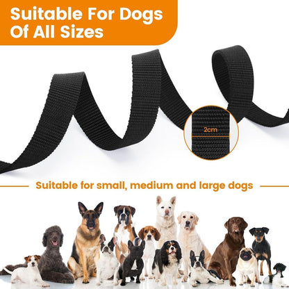 Schleppleine für Hunde mit drehbarem Karabiner, 30m Schwarz