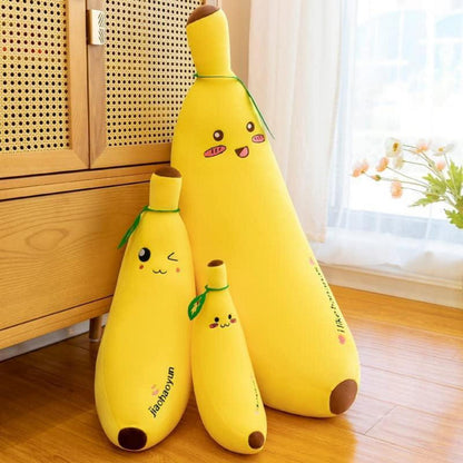 Banane Plüschtier Kuschelkissen 35cm Zwinkern