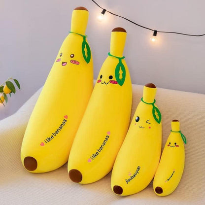 Banane Plüschtier Kuschelkissen 35cm Zwinkern