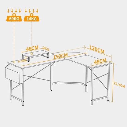 Gaming Tisch Eckschreibtisch mit Monitorständer
