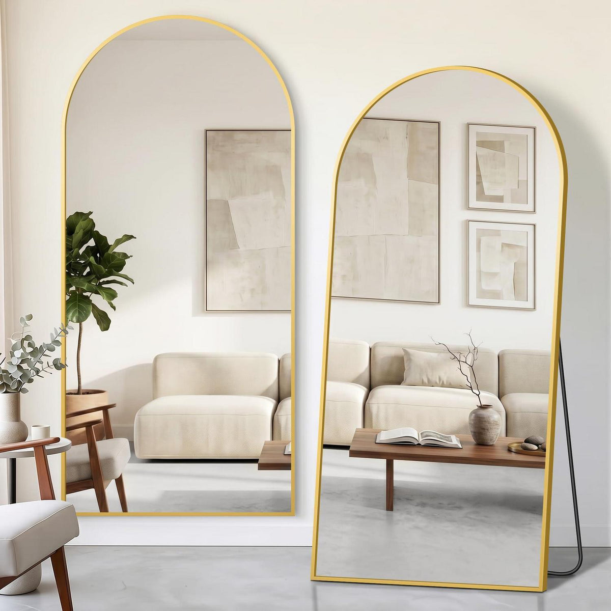 Ganzkörperspiegel 190x89cm | Stehspiegel & Wandspiegel Gold Modern