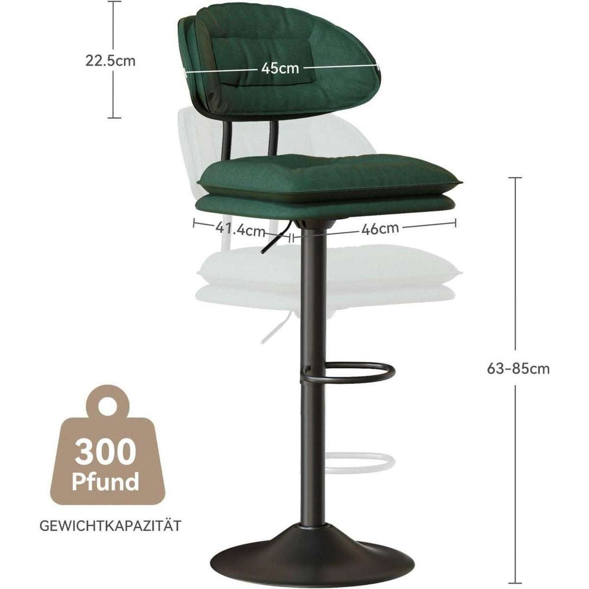 Barhocker Set 4er – Ergonomisch & Verstellbar – Military Green