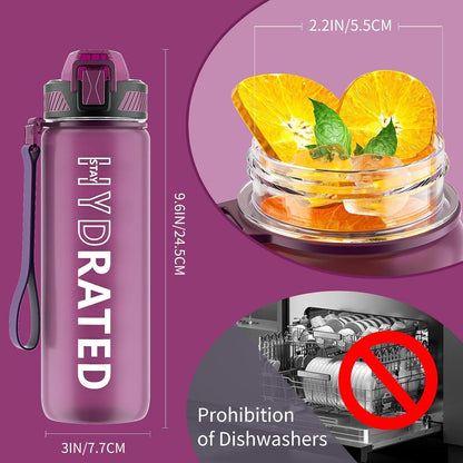 Trinkflasche 750ML mit Strohhalm und